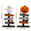 Halloween Pumpkin Letter Wooden Ornament, Tree Shaped Ghost Desktop Display, Halloween Desktop Decoration