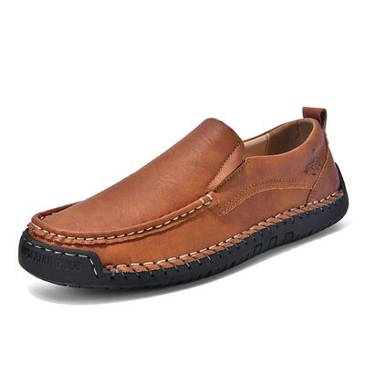 Large Size 48 Handmade Split Leather Men's Casual Shoes Comfortable Men Loafers Moccasins Men Flats Shoes Driving Shoes