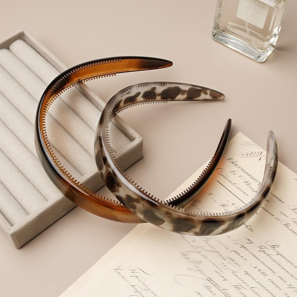 Simple Tortoiseshell Hair Hoop Wide Non-slip Teeth Headband New Retro Leopard Hair Hoop Women