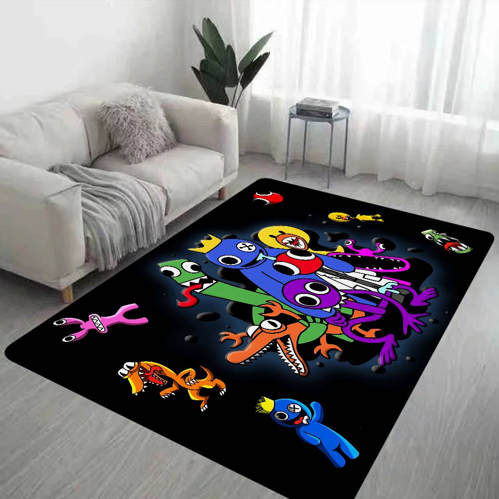 Game R-Rainbow Friends Cartoon Floor Mat INS Style Soft Bedroom Floor House Laundry Room Mat Anti-skid Household Carpets