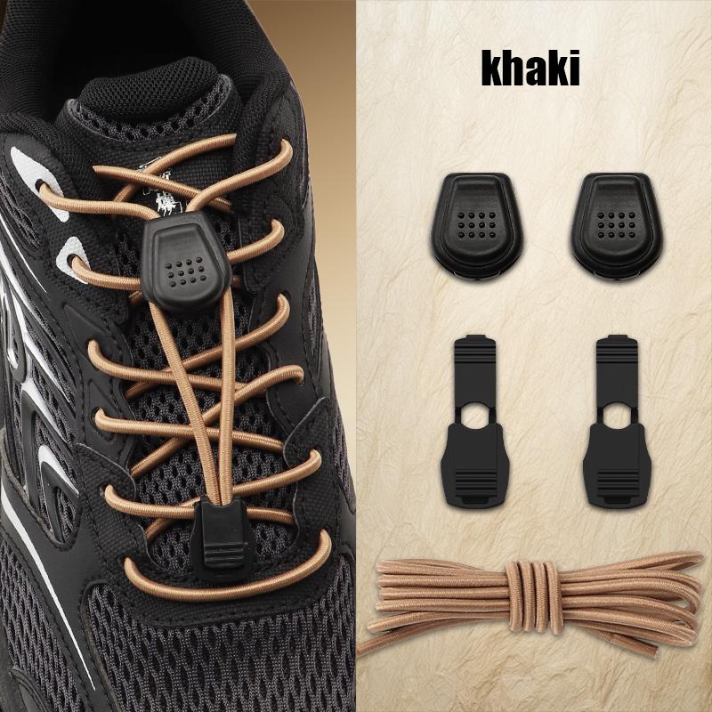 Easy On Off No Tie Shoelaces with Dot Button Quick Lock, Stretch Elastic Laces for All Athletic & Casual, Time-Saving Lazy Laces