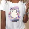 Cute Flower Easter Egg Rabbit Tshirt Fashion Shortsleeved Casual Tshirt Easter Gift Unisex Clothes T Shirt Unisex