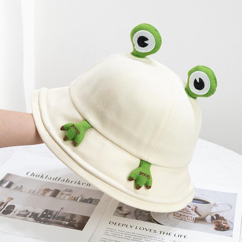 

Милая шляпа-лягушка женская весенне-летняя универсальная шляпа-ведро студенческая мультяшная шляпа-козырек для раковины Child (2-8 years old) бежевый
