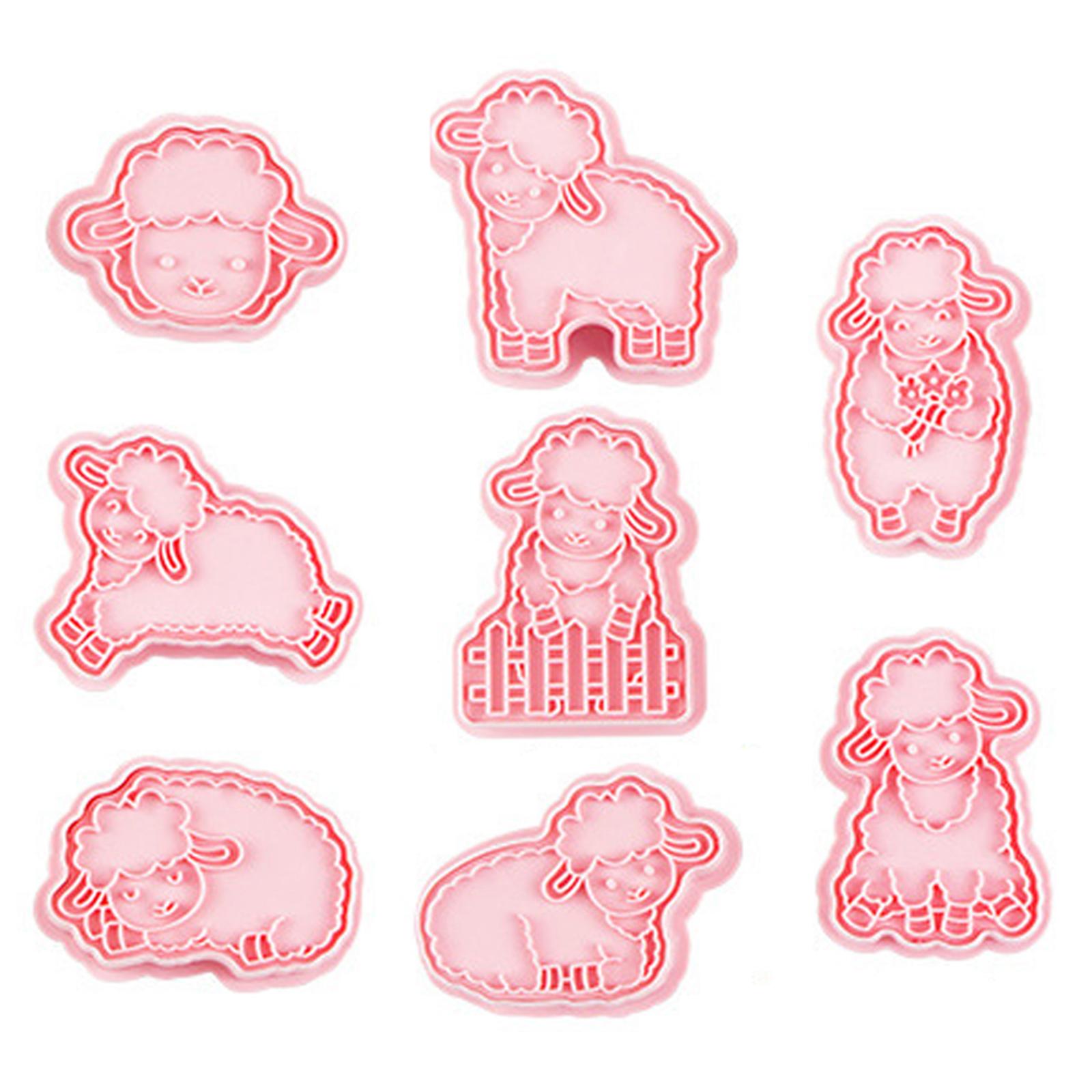8 PCS Biscuit Cutters Sheep Shaped Eco-Friendly 3D Printing Baking Gadgets Cookie Cutters Cookie Moulds Plastic Material 1