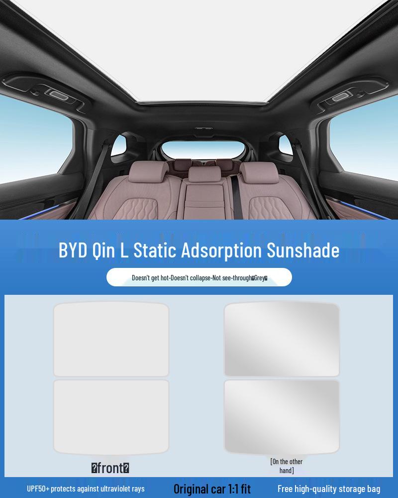 Electrostatic Sunshade Curtain for BYD Song, Seal, Qin, Han, Yuan, Tang, EVDM with Sunroof