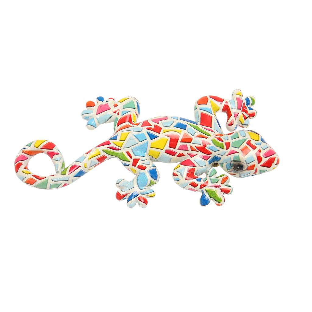 Gecko Wall Decor Bright Colors Colorfast Resin 5.9in Long 3.1in Wide Lizard Garden Sculpture for Decoration House Office