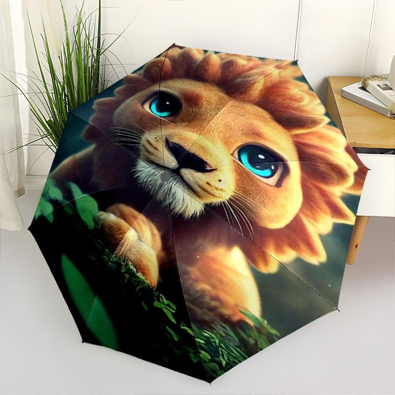 1pc animal Umbrella Portable Folding Umbrella Iron Frame Hole Bone Structure Outdoor Home Umbrella