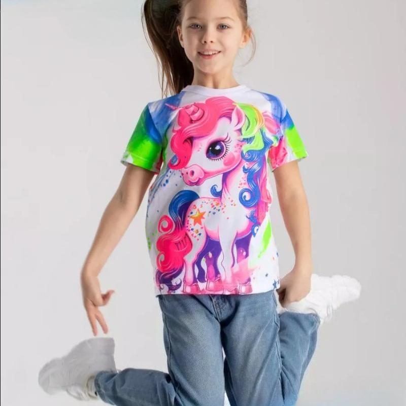 

Children s Cartoon Cute Short Sleeved Soft Comfortable Top T-Shirts Girls 170