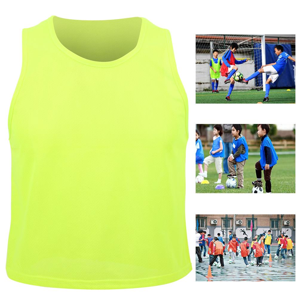 Small Mesh Children Football Training Vest Breathable Fluorescent Green  Size Breathable Football Vest