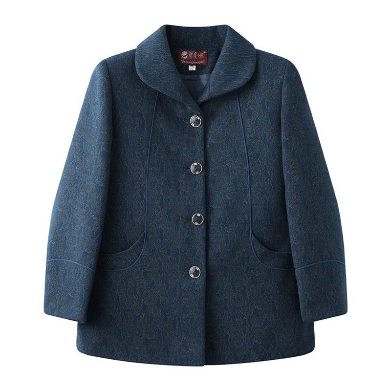 Fashionable Spring Autumn Outerwear for Senior Women Luxury Grandma Clothing Stylish