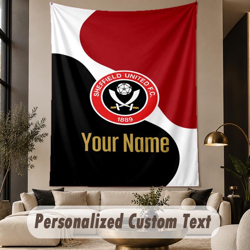Custom Text Tapestry Sheffield United FC Print Wall Tapestry Indoor Living Room Wall Decor