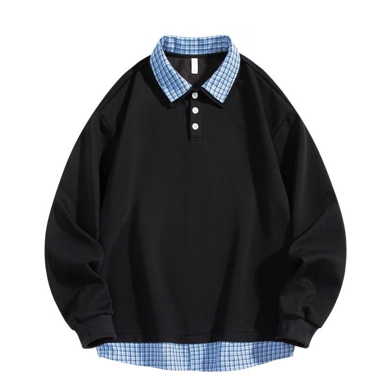 TUCANO Men's Faux Two-Piece Polo Collar Sweatshirt