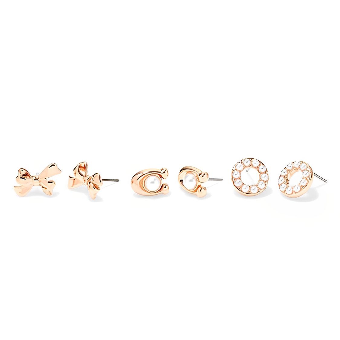 Coach Logo Copper Earrings Women earrings Rose-Gold CF984-RGD Basic Packaging-Box Not Included,F,Rose Gold