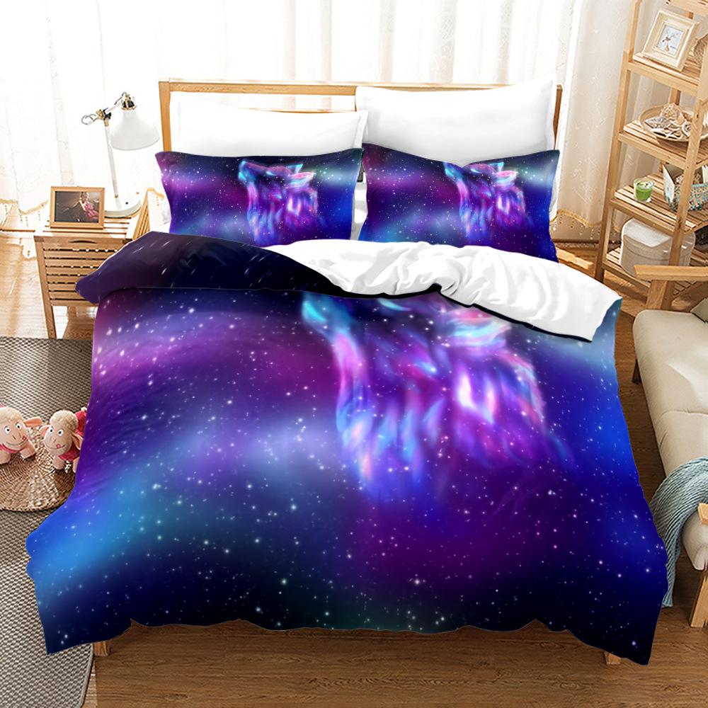 Purple Space Bedding Set High-quality Brushed Washable Duvet Cover Set King Queen Twin Double Single Size Birthday Gift for Kids