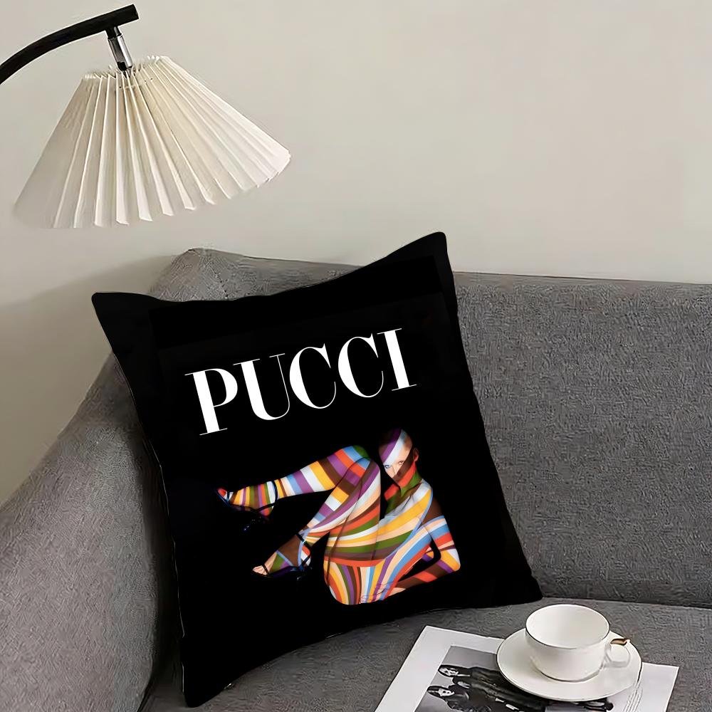 

PPUCCI Logo Cushion Cover Pillowcase Ultra Soft Skin Friendly Fabric Cloud Like Comfort Concealed Zipper 30x30cm