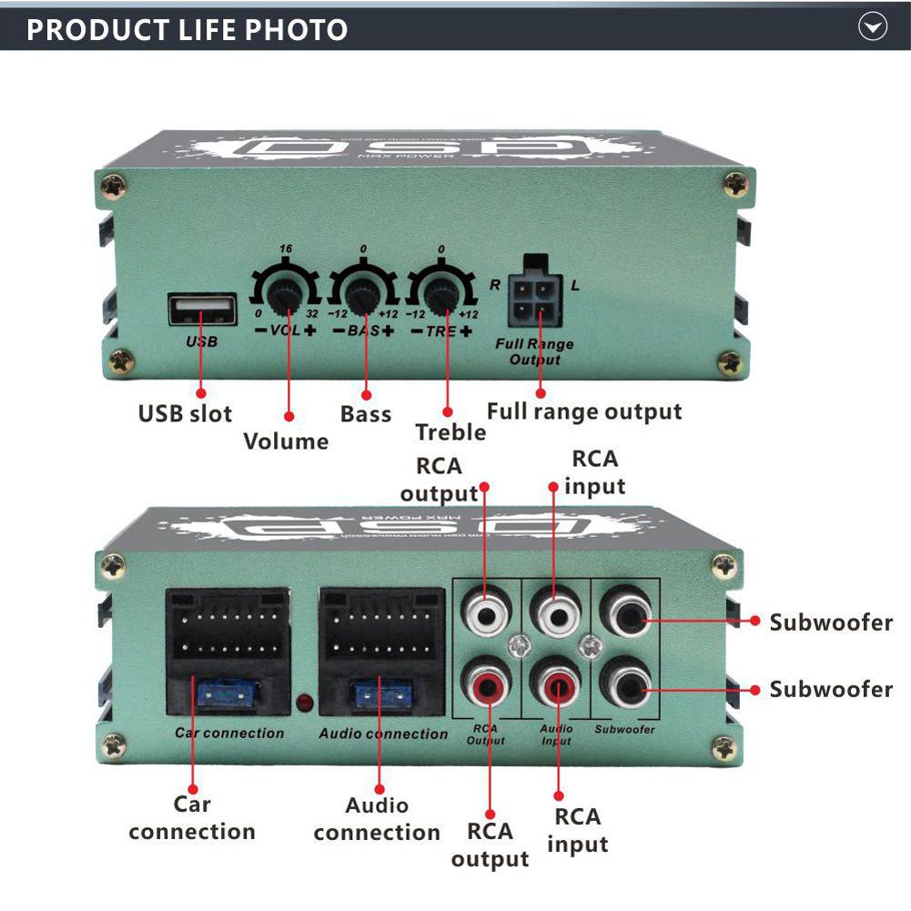 DSP Car Equalizer Support APP Control Navigation Sound Quality Enhancement Effect 6-Channel Output for Car Audio Enhancement