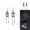 Summer 2023 Punk Skull Earrings With Electroplated Alloy For Hip Hop And Street Fashion