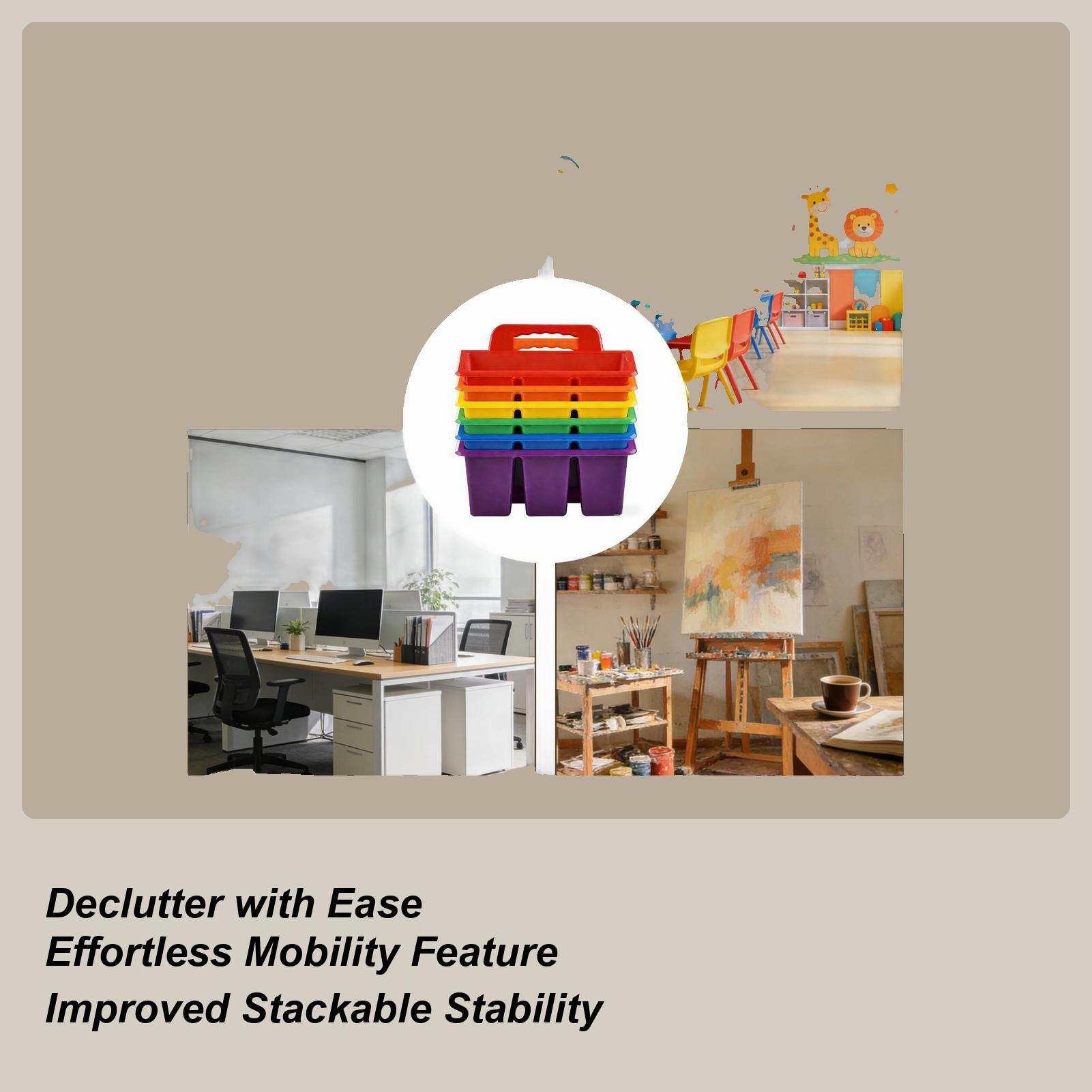 

Desk Storage Basket 6 Pieces With Carry Handle School Supplies Basket For Desk For Crayon Pencil Pen Markers Dorm Study Room Art China Mainland