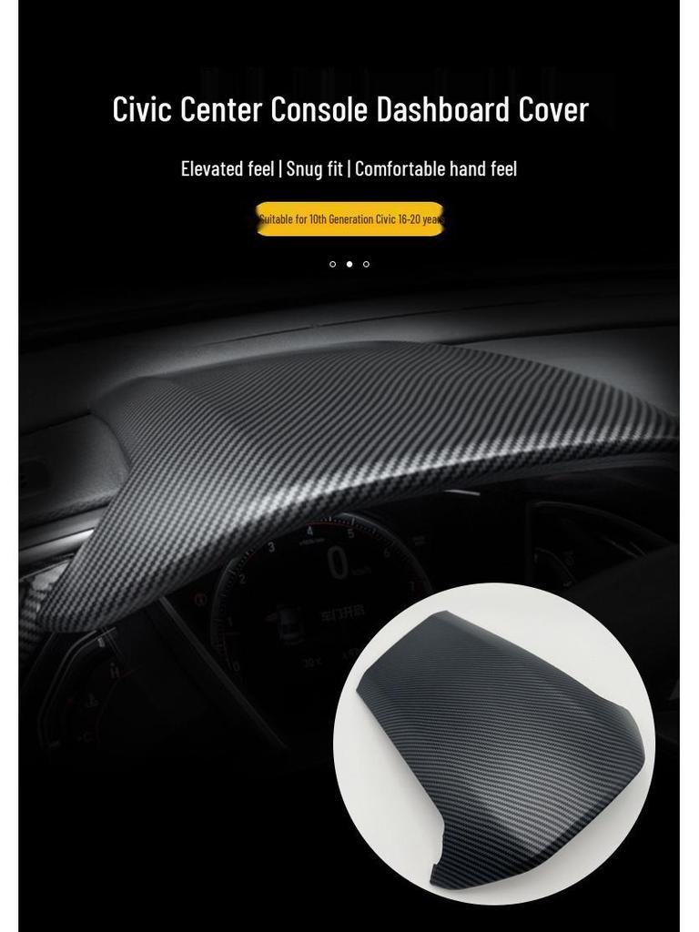 Carbon Fiber Dashboard & Steering Wheel Cover for 10th Gen Civic - Interior Modification Accessory