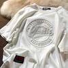 T-shirt estiva coreana concava convessa tridimensionale con scritta a girocollo e maniche corte per uomo e donna, maglia base, top trendy
