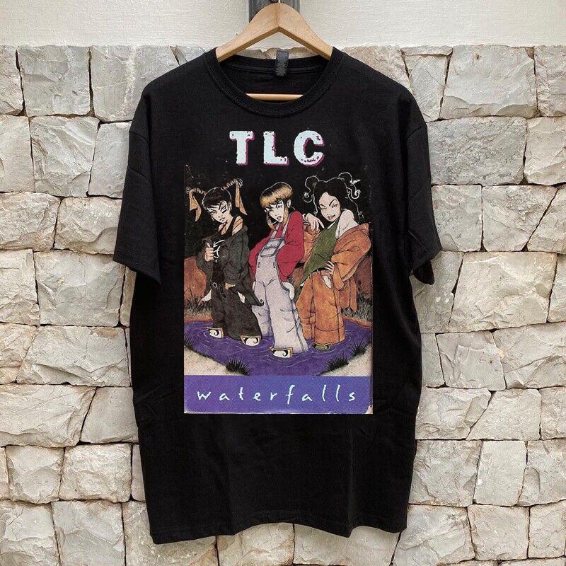 TLC Band TLC Waterfalls Black Cotton T Shirt Full Size S-5XL Unisex T-Shirt M