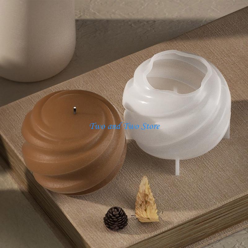 HX6F 3D Ball Silicone Mold Round Carving Ball Plaster Resin Molds DIY Craft
