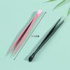 1 Pc Nail Tweezers with Silicone Pressing Head for Sticker Rhinestones Picker Straight Curved Manicuree Nail Art Tool