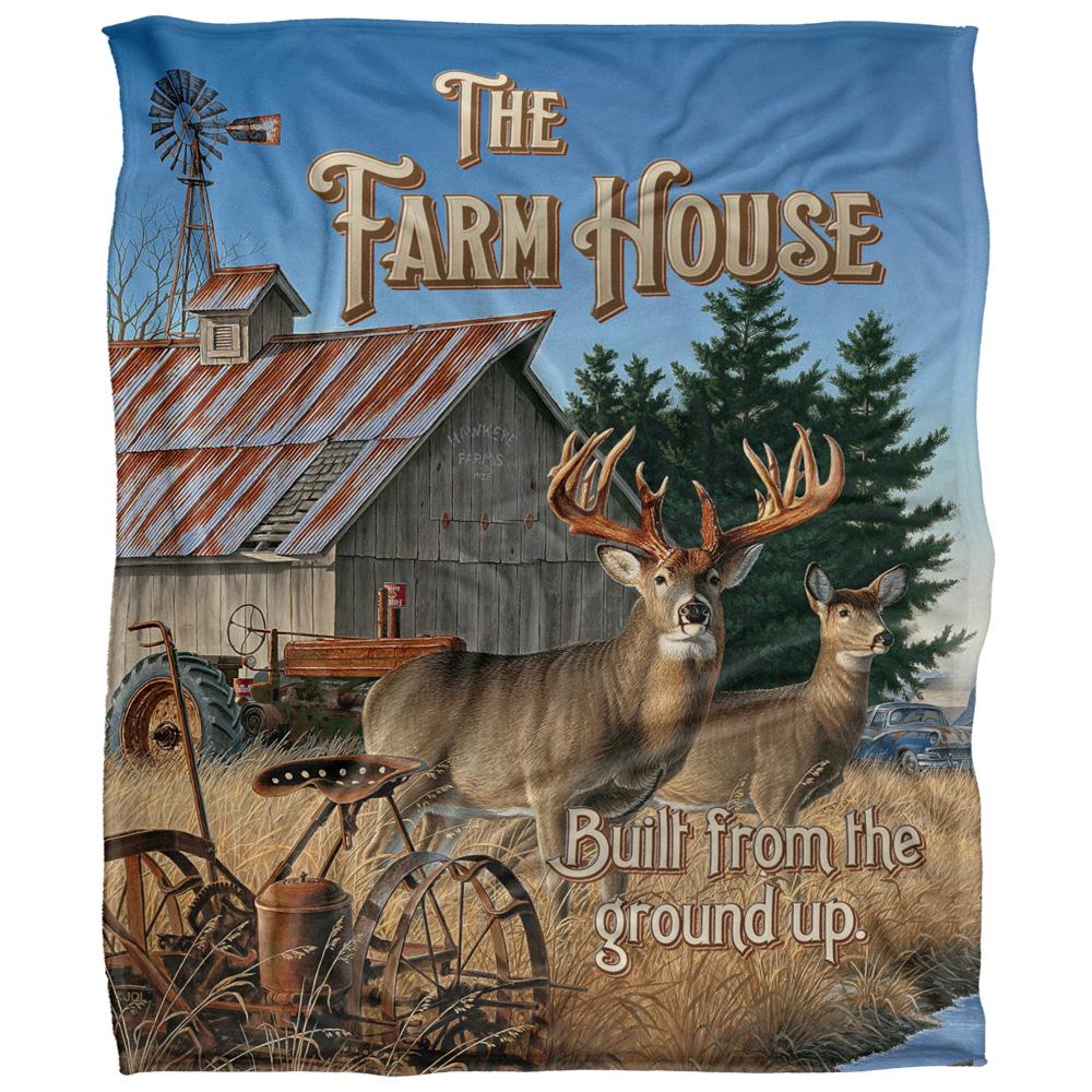JQ Licensing Lz-Jp The Farm House Silky Deer Supersoft Blanket