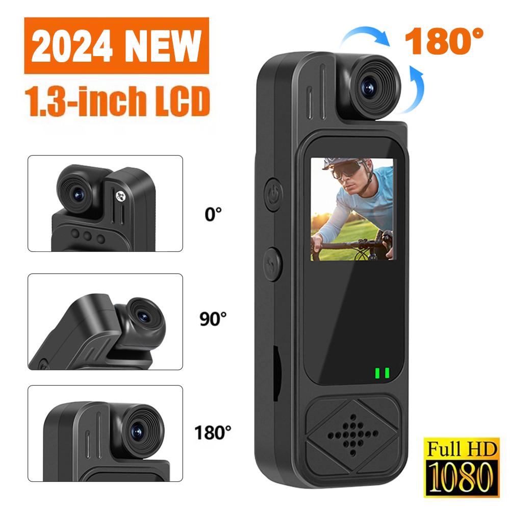 Y9 Mini Body Camera 1080P HD Sports Camera Infrared Night Vision Digital Video Recorder 1.3 Inch Bodycam Police Small Camcorder