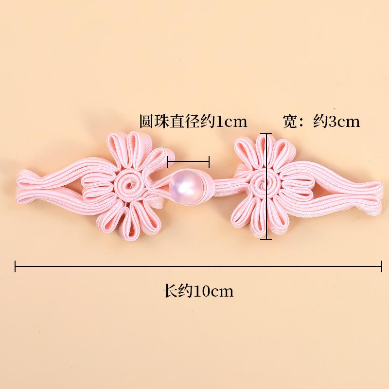 5 Pair Chinese Bowknot Buttons Satins Fabric Closures Button DIY Craft for Cheongsam Chinese