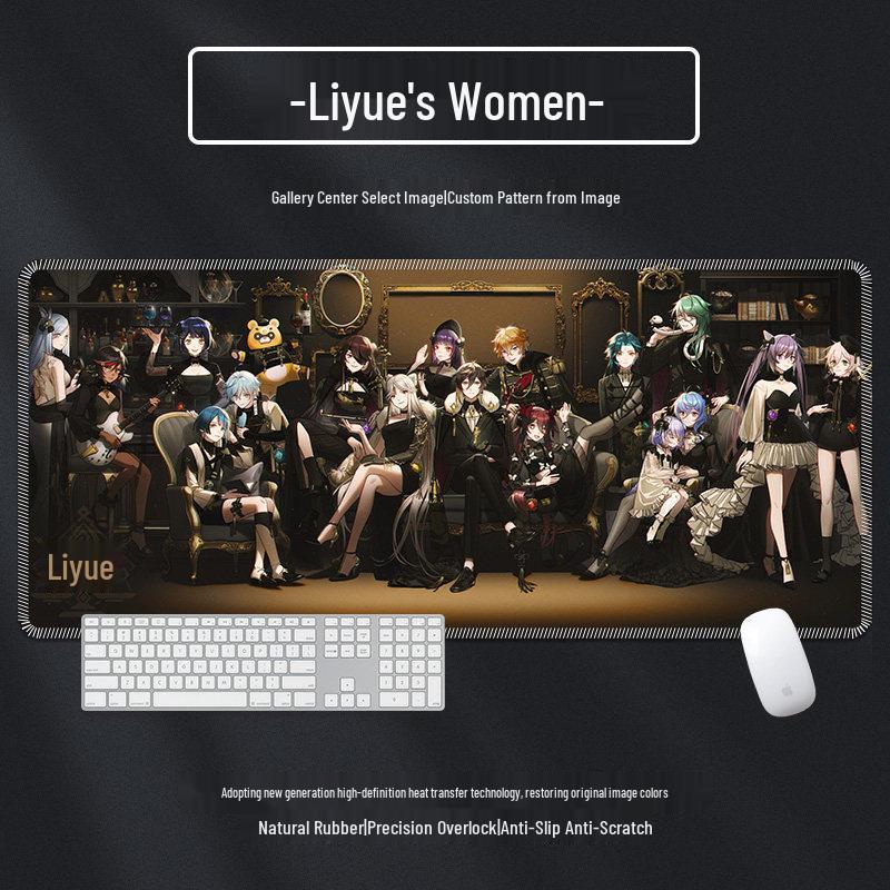 Extra Large Anime Esports Mouse Pad with Stitched Edges for Men and Women, Computer Desk Mat and Keyboard Pad