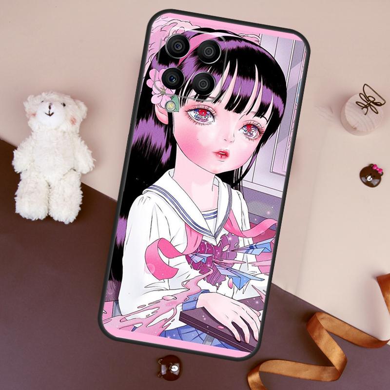Cartoon Girl Aesthetic Case For Samsung Galaxy M06 M53 M13 M31 M11 M35 M55 M15 M56 M36 M16 M12 M32 M52 M14 M34 M54