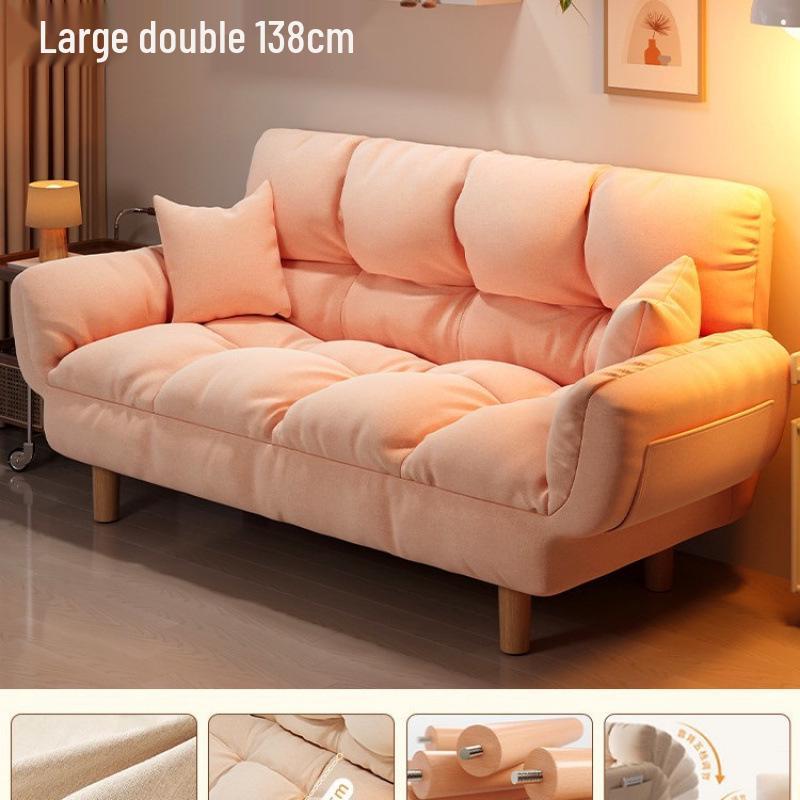 Compact Folding Sleep Sofa for Small Apartments - Double Bed and Reclining Backrest for Bedroom or Rental Homes