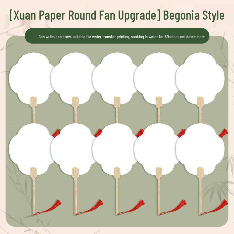 Ancient Style DIY Round Fan: Lacquered Surface with Thick Xuan Paper for Calligraphy and Hand-Painting