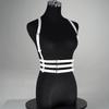 Women'S Wide-Body White Waist Belt Adjustable Pu Leather Buckle Three-Layer Belt Design Punk Goth Style Festive Parties & Casual