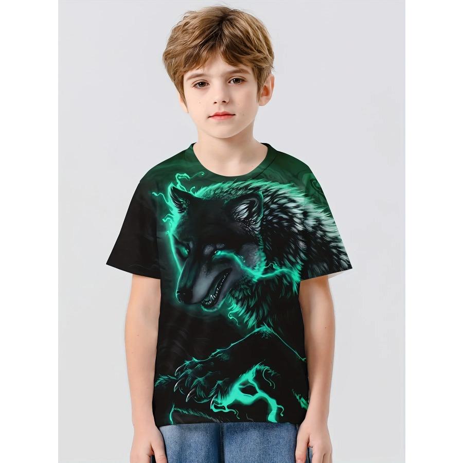 Fashion Lion 3D Print T-Shirt Boys Casual Pullover Boy Sport T-shirt  Short Sleeve Boy Tops Comfortable Summer Clothing For Kids
