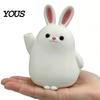 Rabbit Shape Vase 3D Printed Ornament, White Bunny Flower Holder Matte Container, Animal Desktop Decoration for Home Office Ornament