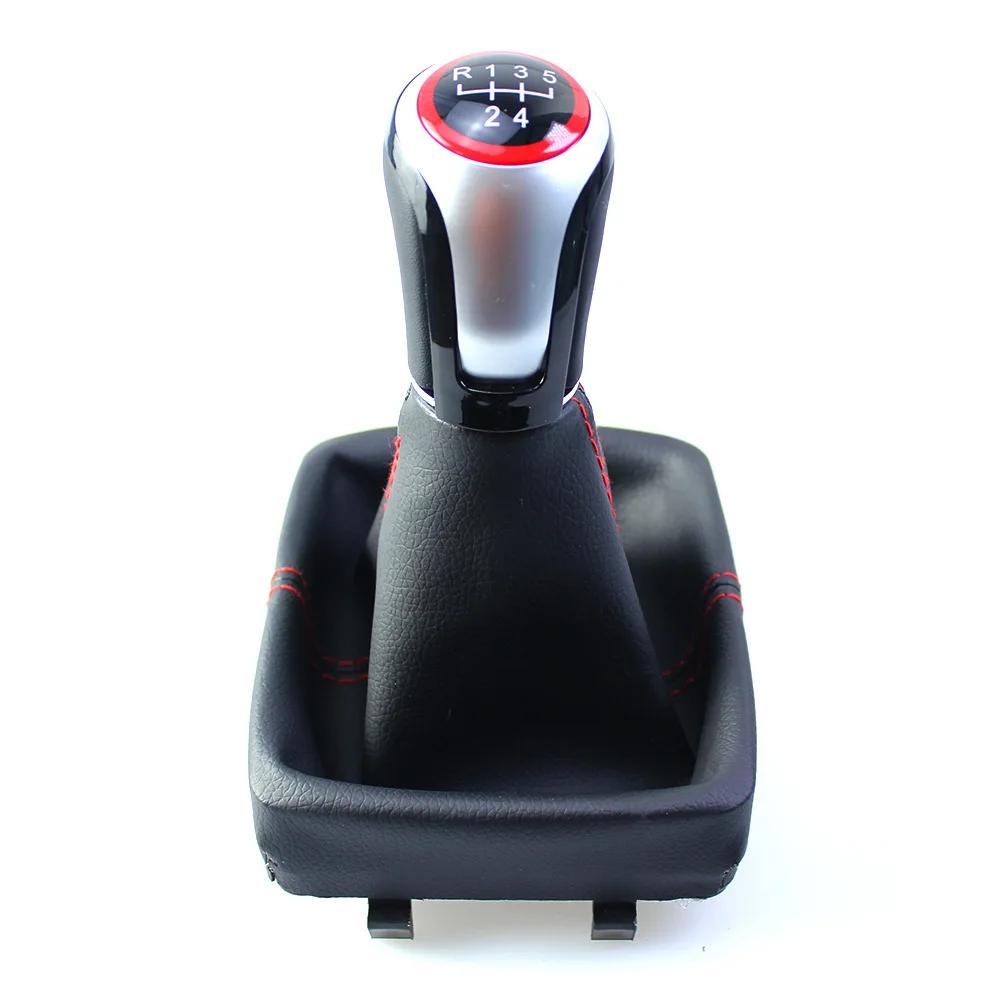 

New Gear Shift Knob for VW Polo 9N 9N2 2002 2003 2004 2005 2006 2007 2008 2009 with Lever Shifter PU Leather Gaitor Boot Cover 5 Speed