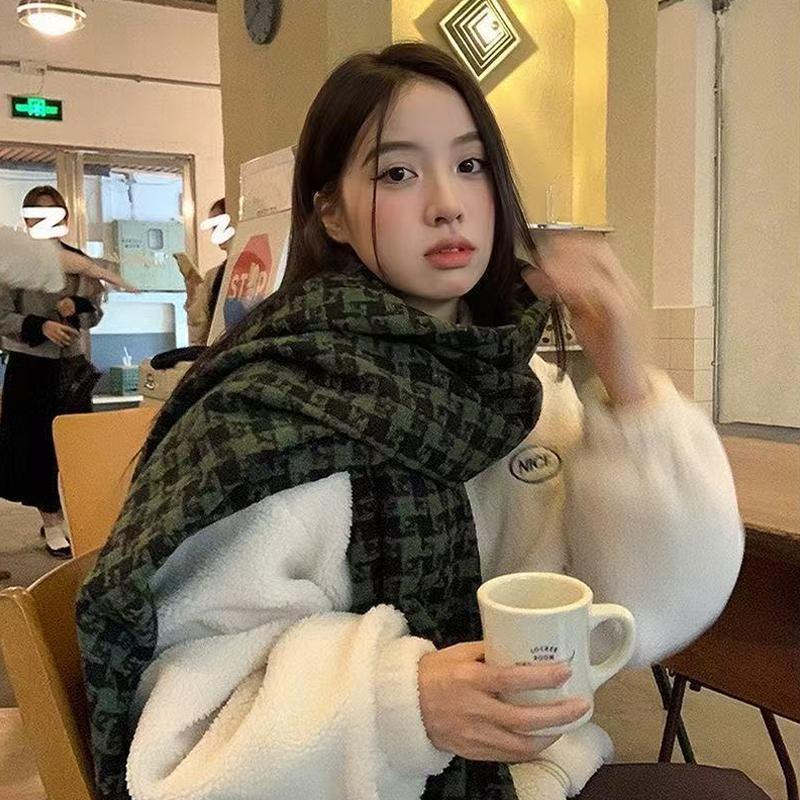 Autumn/Winter Style Women'S Scarf Korean Style Versatile Thickened Shawl Warm Neck Warmer