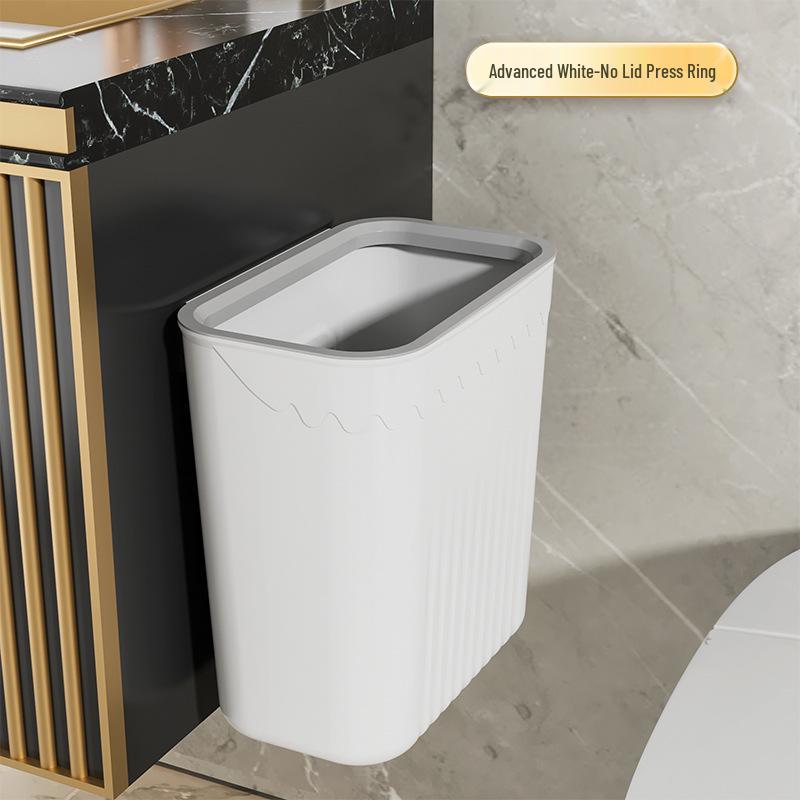 Wall-Mounted Sliding Lid Trash Can for Kitchen, Bathroom, and Living Room
