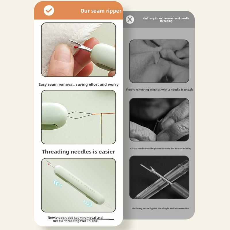 Threading A Needle Doesn't Require Someone To Thread It. A Special Hand Sewing Tool for The Elderly, Scissors, Needle and Thread