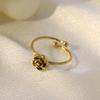 Rose Opening Adjustable Ring Stainless Steel Jewelry Simple Style Jewelry Girls Fashion