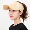 Women's Lightweight Breathable Knitted Ponytail Sun Hat - UV Protection, Topless Design for Sports