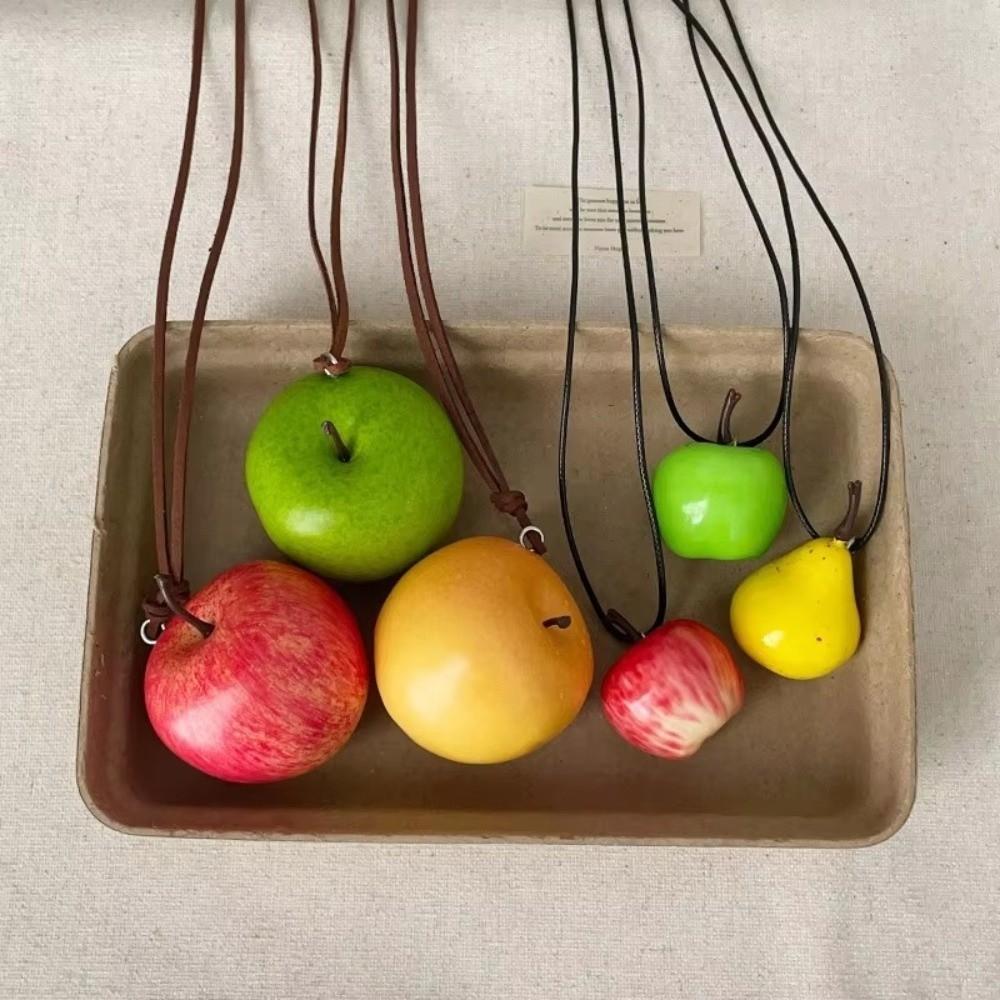 Multicolor Simulation Fruit Pendant DIY Long Necklace 2025 New Sweater Chain  Gift