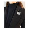 Crystal Swan brooch, high-end and sophisticated, niche, small fragrance, retro chest flower, Korean version, anti glare, pin clothing accessories