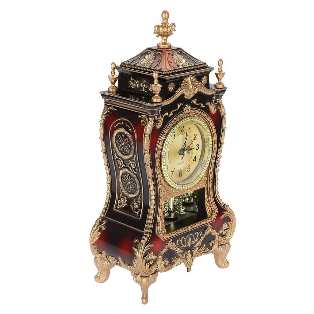 Antique, classic European-style alarm clock, perfect for interior decoration, Feng Shui, or good luck (brown).