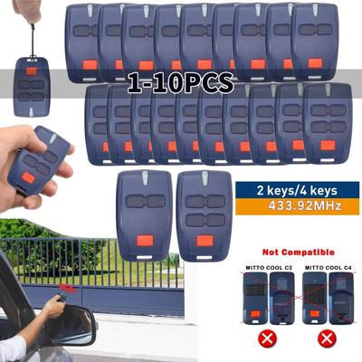 1-10PCS 2 Keys/4 Keys 433.92MHZ Rolling Code Garage Remote Control 2 Keys/4 Keys for KLEIO Gate Door Opener