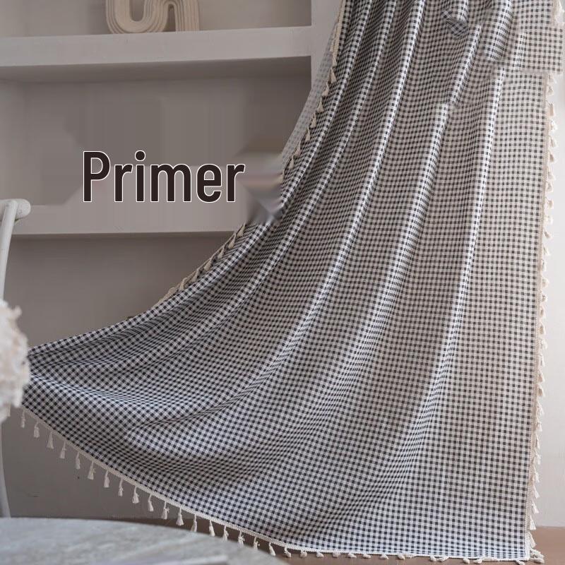 Jingga Plaid Print Semi-Blackout Rod Pocket Curtain