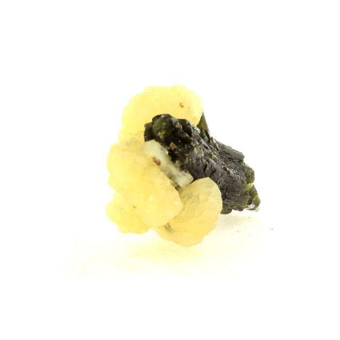 Pierres et Minéraux. Prehnite + Epidote + Stilbite. 76.0 ct. Diamonkara, Kayes, Mali.