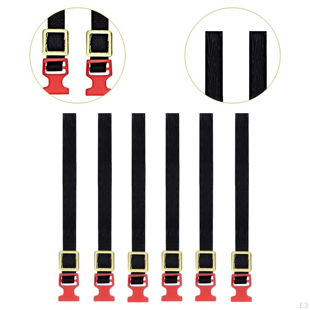 6 Pieces Luggage Rope Roof Rack Tie Down Strap Black 1:10 Scale Replace Part Sturdy for RC Hobby Car